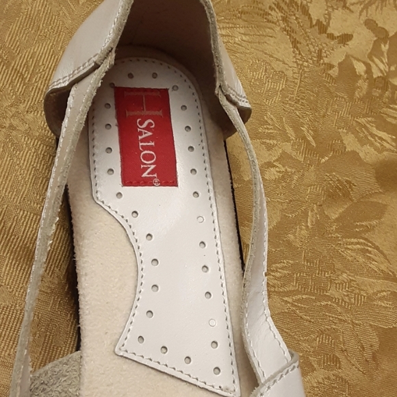 H SALON Sandals Women's 9 White Leather Comfort Walking VTG - Picture 9 of 13